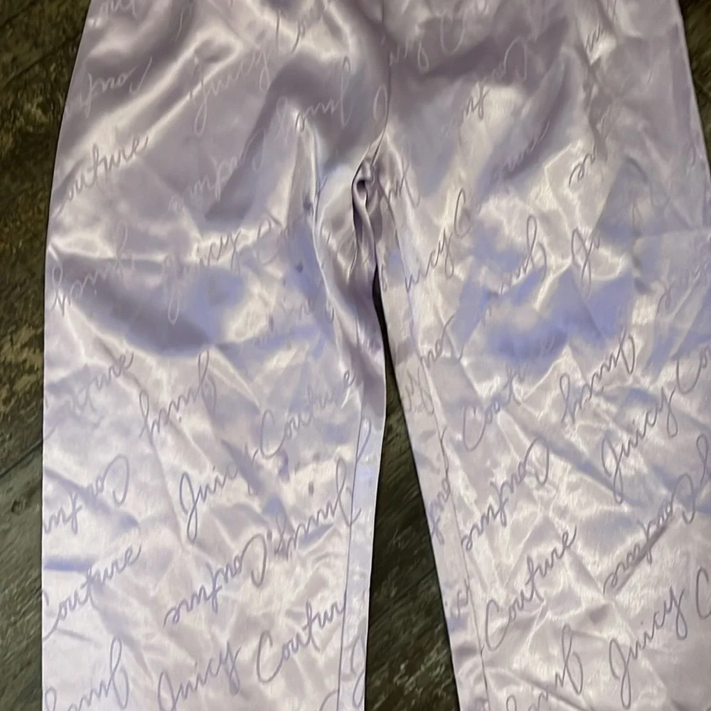 Juicy Couture Purple Satin Pajama pants sz Small 6/6X
